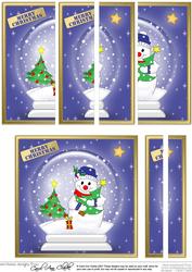 Xmas Snowman Snowglobe Side Stacker Topper