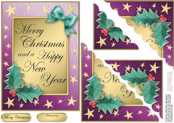 Elegant Christmas Greeting Quick Card Corner Side Stacker