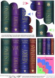 Merry Christmas Books Shell Edged Corner Side Stacker