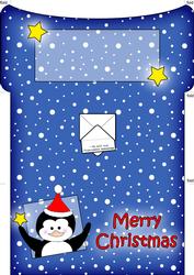 Xmas Penguin Money or Gift Wallet and Card