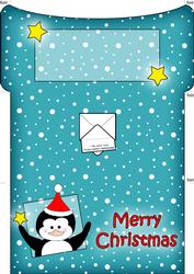 Xmas Penguin Money or Gift Wallet and Card