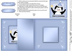 Cute Christmas Penguin - No-Hole Fold Back Card