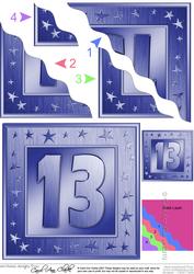 13th Bright Metallic Age Wavy Corner Side Stacker Topper
