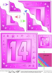 14th Bright Metallic Age Wavy Corner Side Stacker Topper