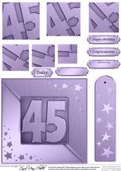 45th Metallic Age Quick Card with Twisted Pyramage
