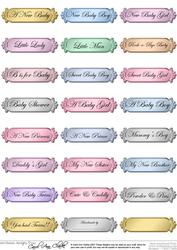 Metallic Baby Greetings Text Plates