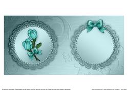 Roses and Metallic Lace Matching Insert Square Portrait