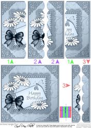 Daisies on Metallic Lace Scallop Edge Side Stacker