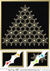 8 x 8 Xmas Snowflake Tree Scalloped Corner Topper
