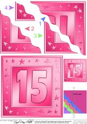 15th Bright Metallic Age Wavy Corner Side Stacker Topper