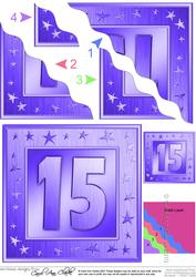15th Bright Metallic Age Wavy Corner Side Stacker Topper
