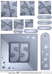 55th Metallic Age Quick Card with Twisted Pyramage