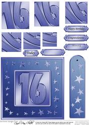 16th Bright Metallic Age Wavy Corner Side Stacker Topper