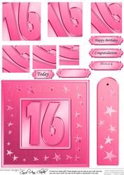 16th Bright Metallic Age Wavy Corner Side Stacker Topper