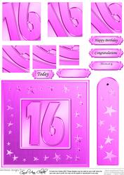16th Bright Metallic Age Wavy Corner Side Stacker Topper