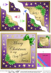 To My Twin Christmas Wavy Corner Side Stacker Topper