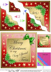 To My Twin Christmas Wavy Corner Side Stacker Topper