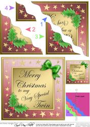 To My Twin Christmas Wavy Corner Side Stacker Topper