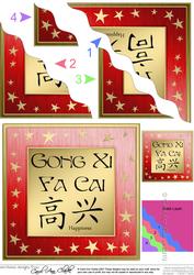 Elegant Chinese New Year Wavy Corner Side Stacker Topper