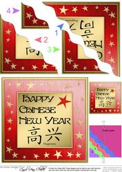 Elegant Chinese New Year Wavy Corner Side Stacker Topper