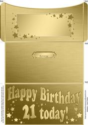 21st Birthday Metallic Age Money or Gift Wallet and Card