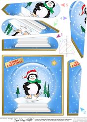 Skating Penguin Snowglobe Fan Pyramage Topper