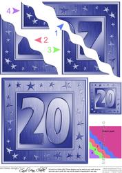 20th Bright Metallic Age Wavy Corner Side Stacker Topper