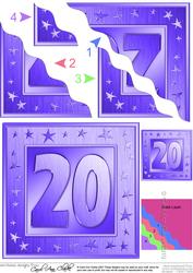 20th Bright Metallic Age Wavy Corner Side Stacker Topper