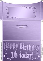 16th Birthday Metallic Age Money or Gift Wallet and Card