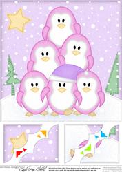 8 x 8 Penguin Tree Felties Scalloped Corner Topper
