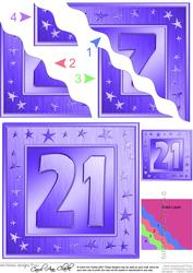 21st Bright Metallic Age Wavy Corner Side Stacker Topper