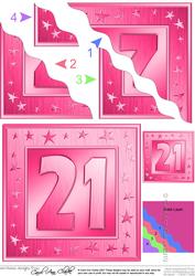 21st Bright Metallic Age Wavy Corner Side Stacker Topper