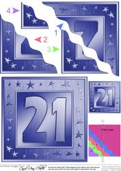 21st Bright Metallic Age Wavy Corner Side Stacker Topper