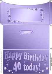 40th Birthday Metallic Age Money or Gift Wallet and Card