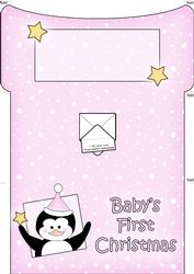 Xmas Penguin Baby's 1st Christmas Money or Gift Wallet Card
