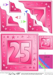 25th Bright Metallic Age Wavy Corner Side Stacker Topper