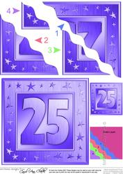 25th Bright Metallic Age Wavy Corner Side Stacker Topper