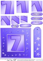 7th Bright Metallic Age Quick Card with Twisted Pyramage