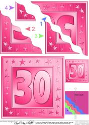 30th Bright Metallic Age Wavy Corner Side Stacker Topper