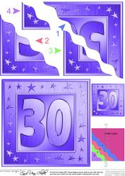 30th Bright Metallic Age Wavy Corner Side Stacker Topper