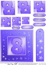 8th Bright Metallic Age Quick Card with Twisted Pyramage