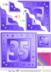 35th Bright Metallic Age Wavy Corner Side Stacker Topper