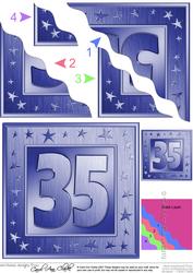 35th Bright Metallic Age Wavy Corner Side Stacker Topper