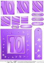 10th Bright Metallic Age Quick Card with Twisted Pyramage