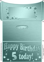 5th Birthday Metallic Age Money or Gift Wallet and Card