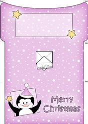 Xmas Penguin Money or Gift Wallet and Card