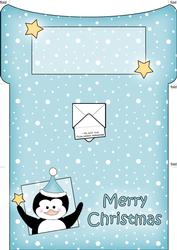 Xmas Penguin Money or Gift Wallet and Card