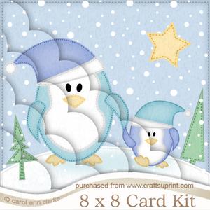 8 x 8 Penguin Felties Kit with Scalloped Corners