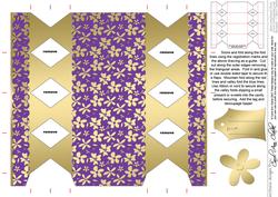 Gold Flowers Cracker Shaped Treat or Favour Box
