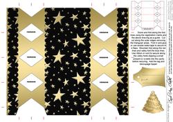 Gold Stars Cracker Shaped Treat or Favour Box
